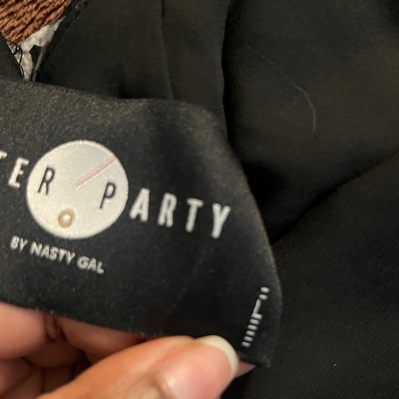 After Party By Nasty Gal Womens Dress Size Large Black Floral Print Sexy Mini - Picture 10 of 13